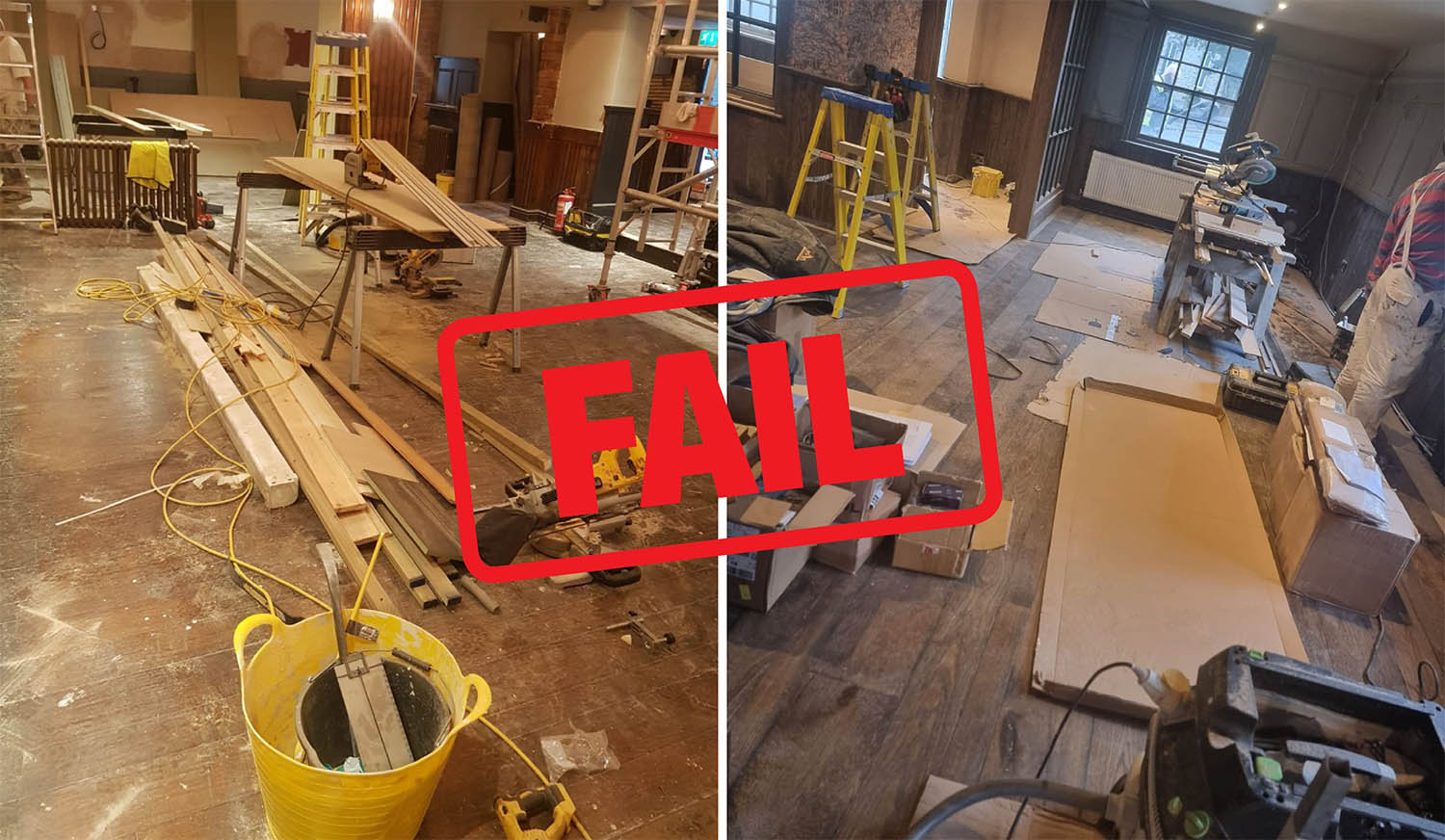 Wood floor construction - builders' fail