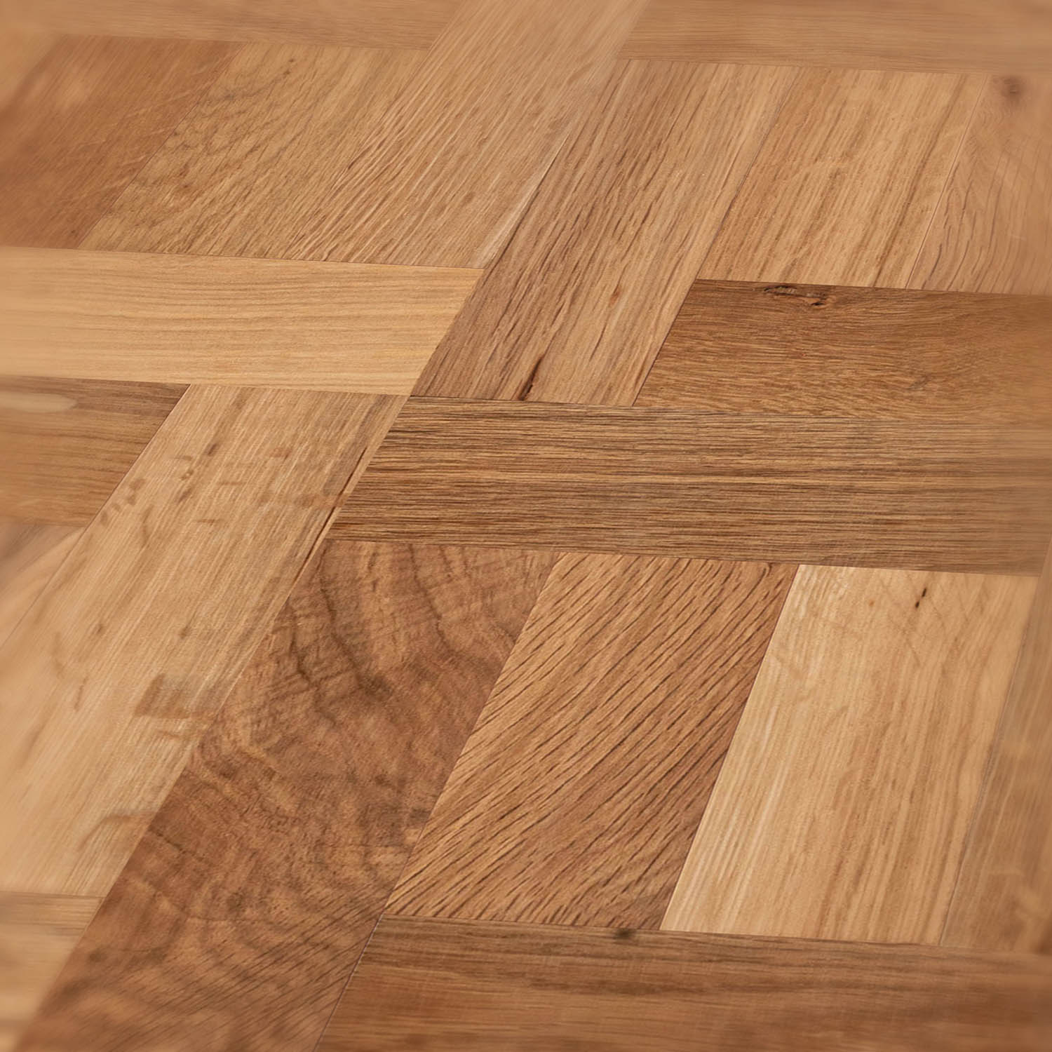 Lords Grange - basket-woven parquet floor close-up