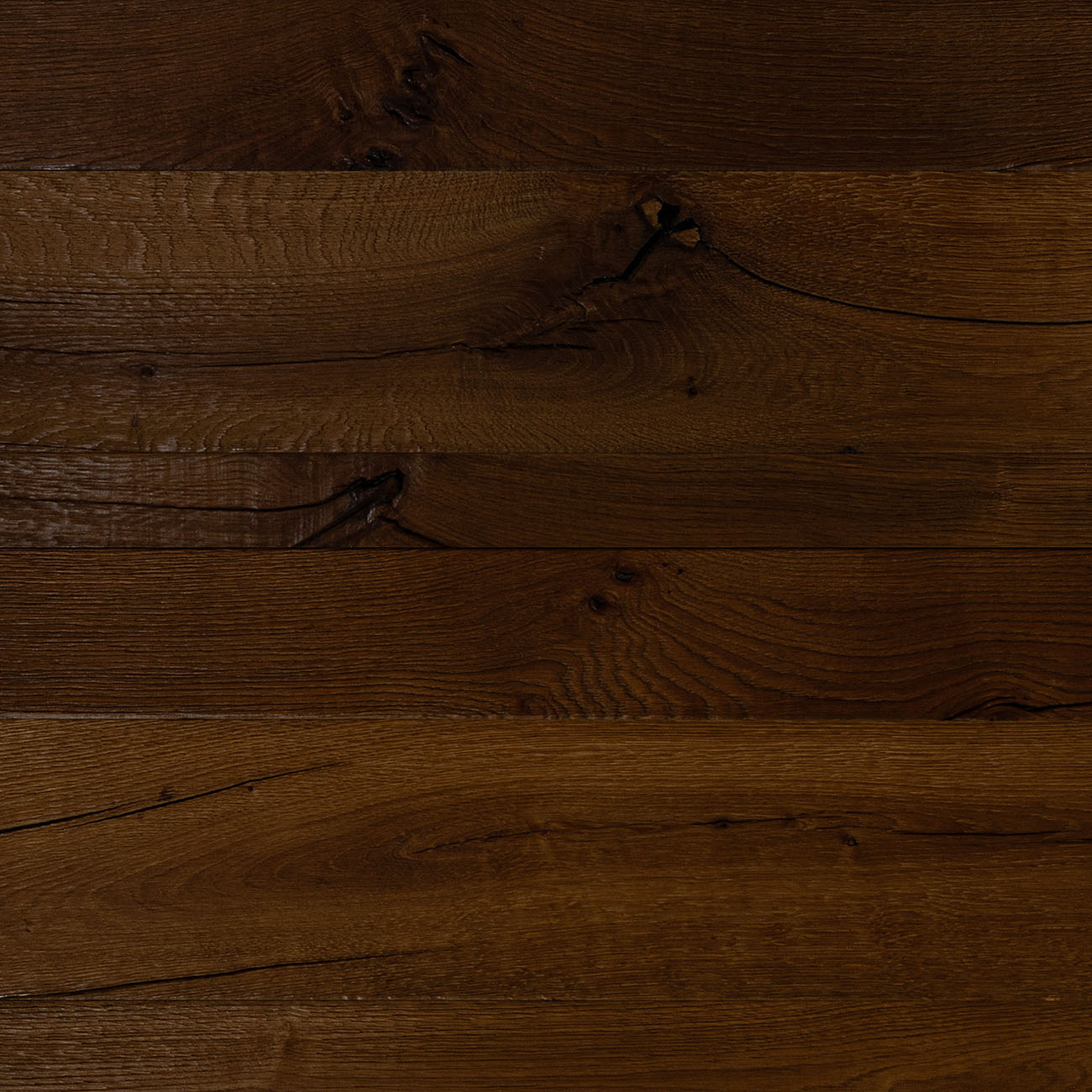Danum Street amber-brown oak wall cladding with rustic finish.