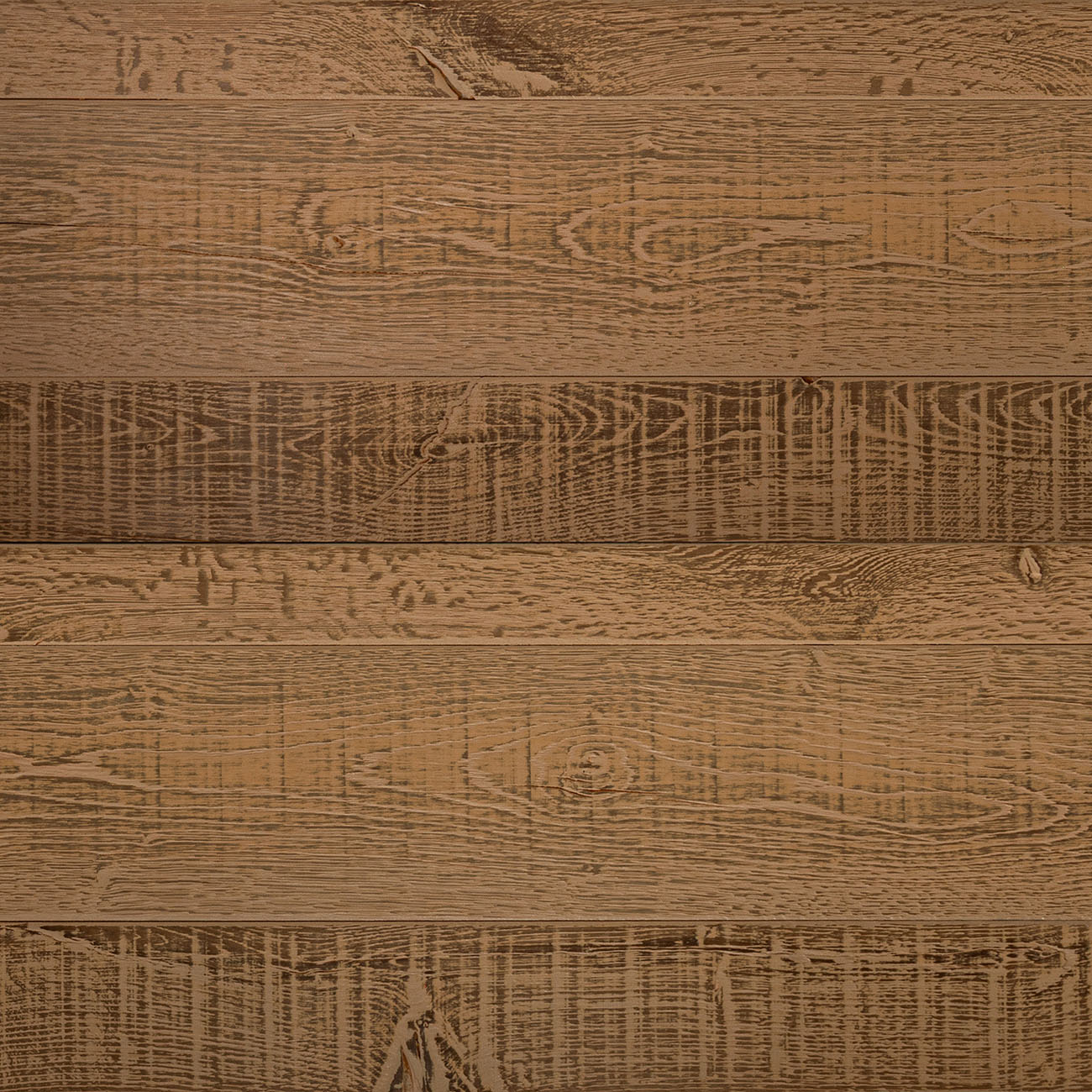 Monkgate caramel oak wall cladding with rustic pastel finish.