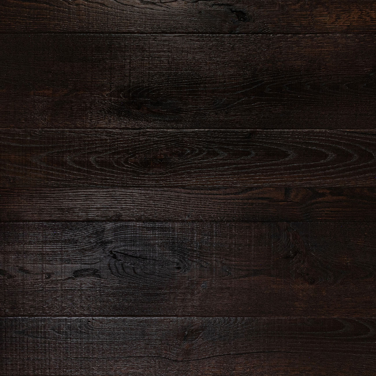 Ringwood Bank dark oak wall cladding with deep textured finish.
