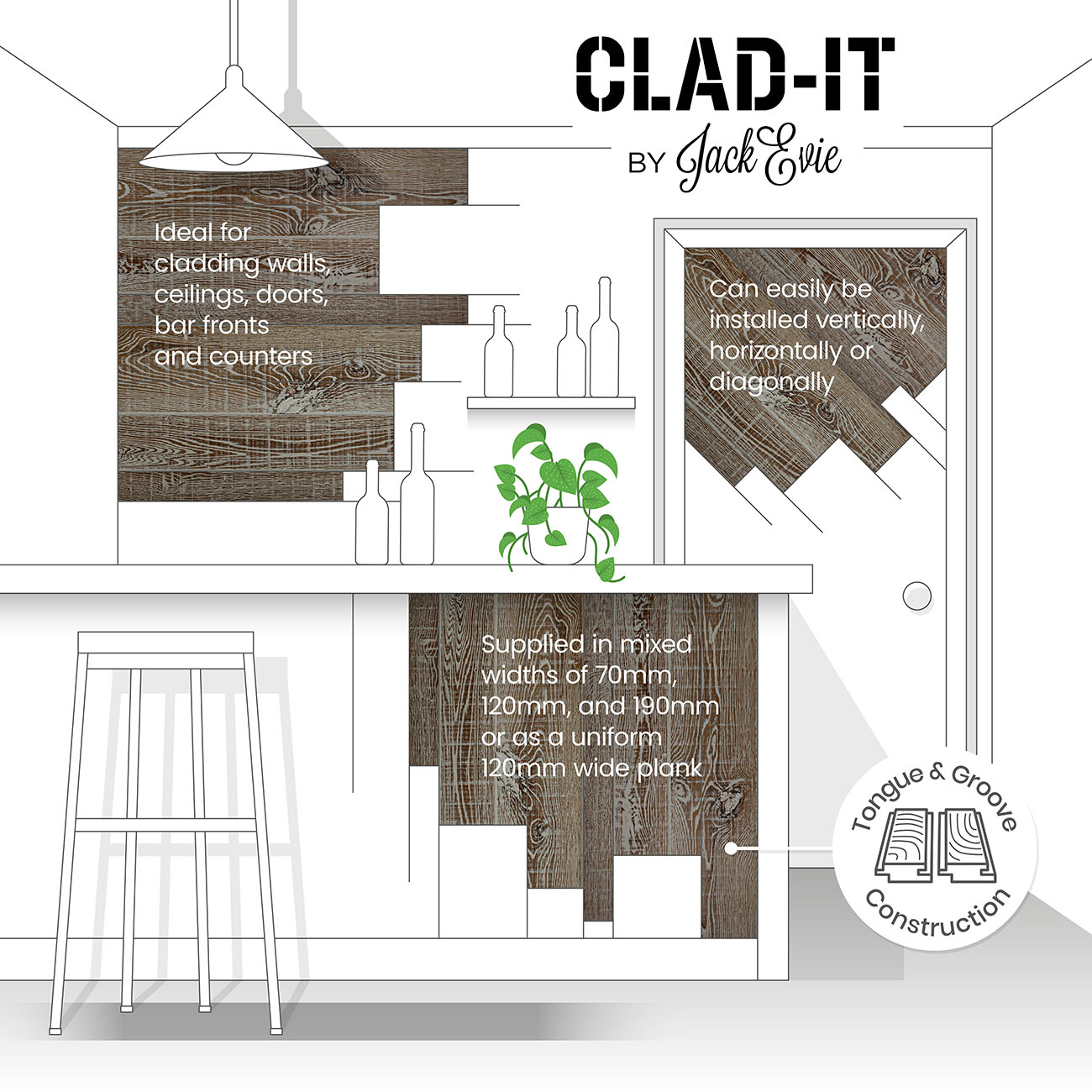 Stratford Close oak cladding panels diagram.
