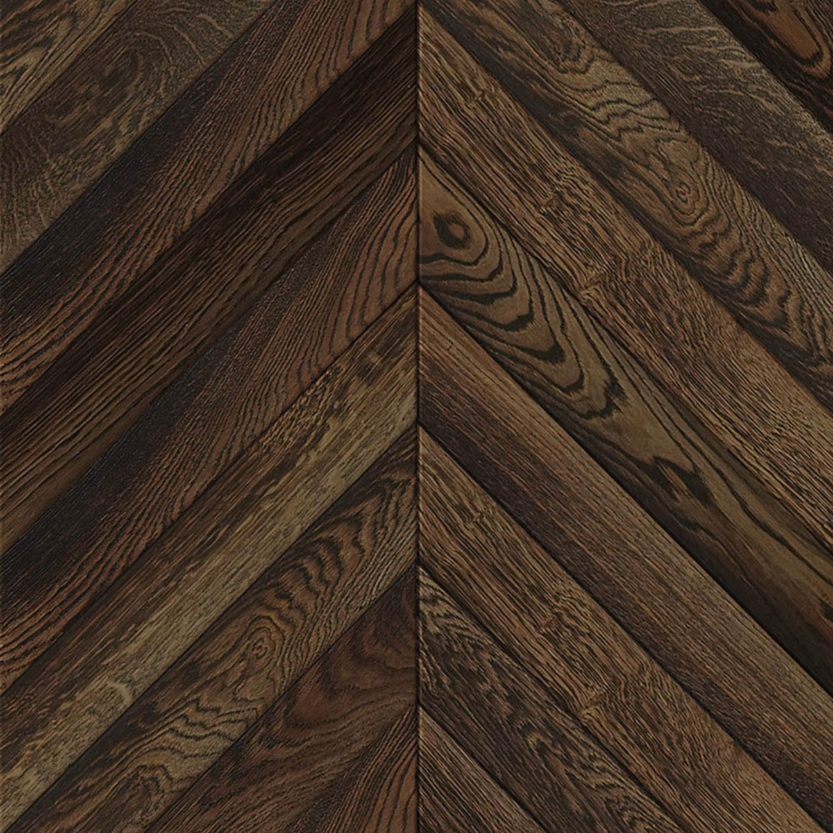 Dark brown chevron espresso oak engineered wood flooring