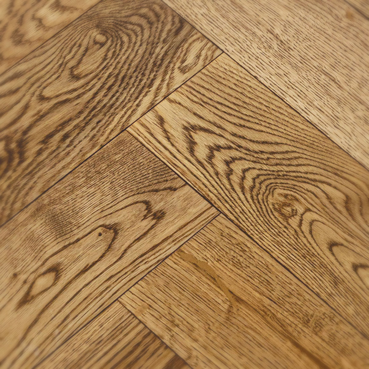 Ruskin Close Herringbone - Golden Oak Wood Floor