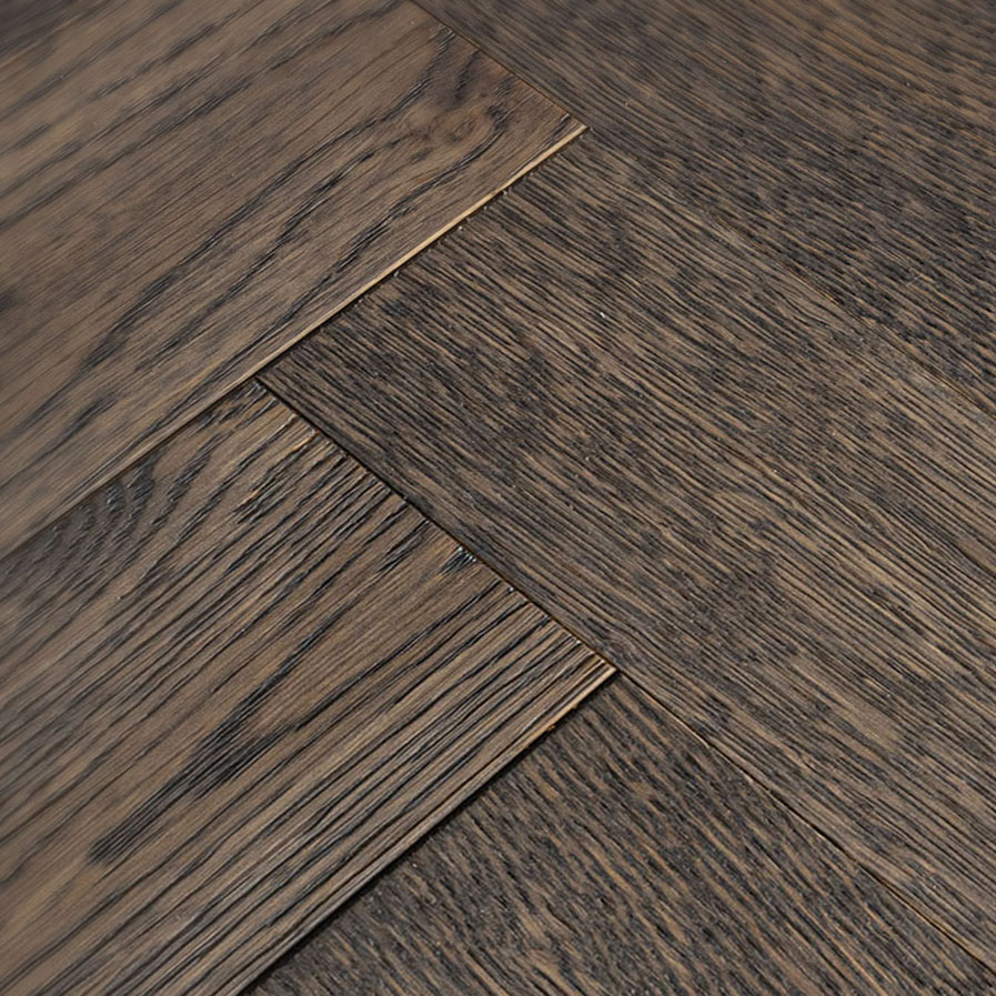 Modwen Park - Smokey Grey Herringbone Rustic Grade Oak