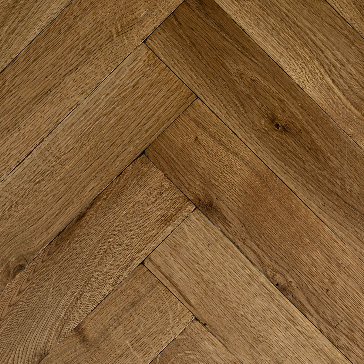 Prospect Row - Solid Oak Polished Herringbone Floor