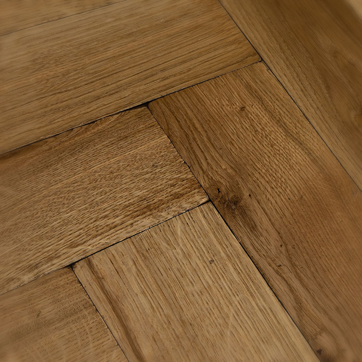 Prospect Row - Solid Oak Polished Herringbone Floor