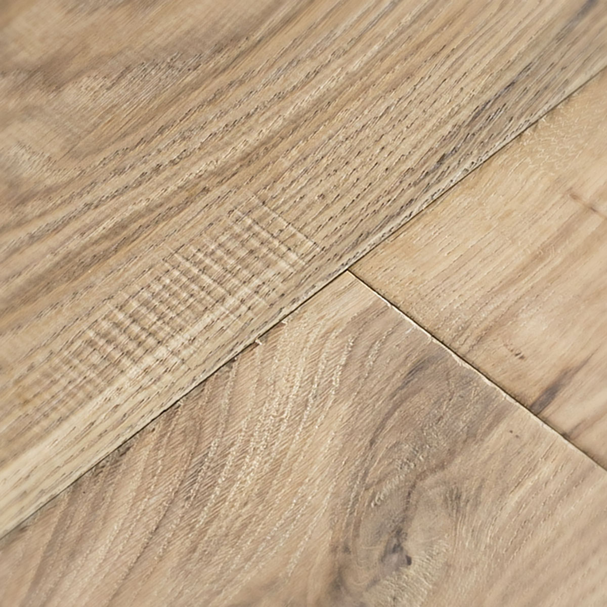 Rustic-grade European oak floor with a hand worked surface texture