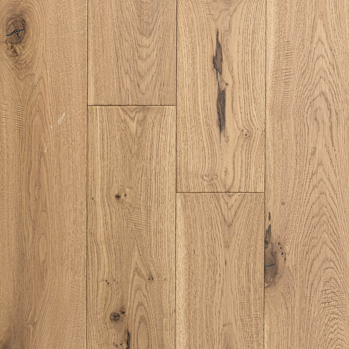 Rustic-grade European oak floor with a hand worked surface texture