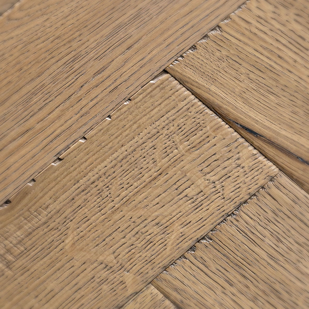 Rustic-grade European oak floor with a hand worked surface texture