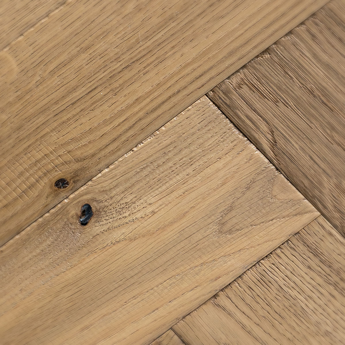 Rustic-grade European oak floor with a hand worked surface texture