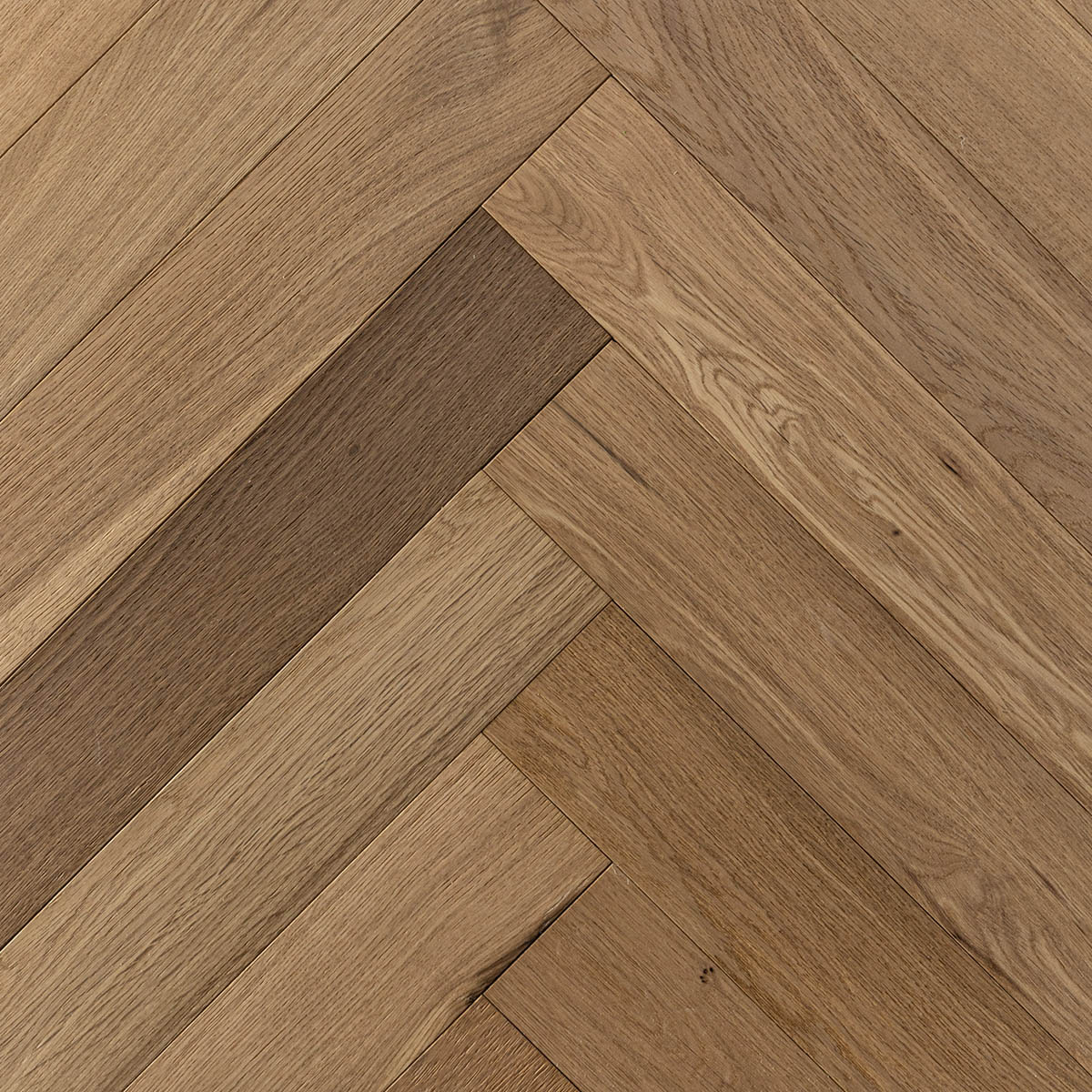 Natural-grade European oak floor finished with an unfinished look