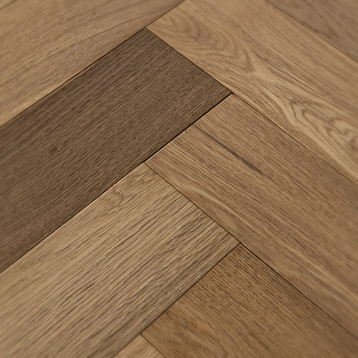 Natural-grade European oak floor with an unfinished look