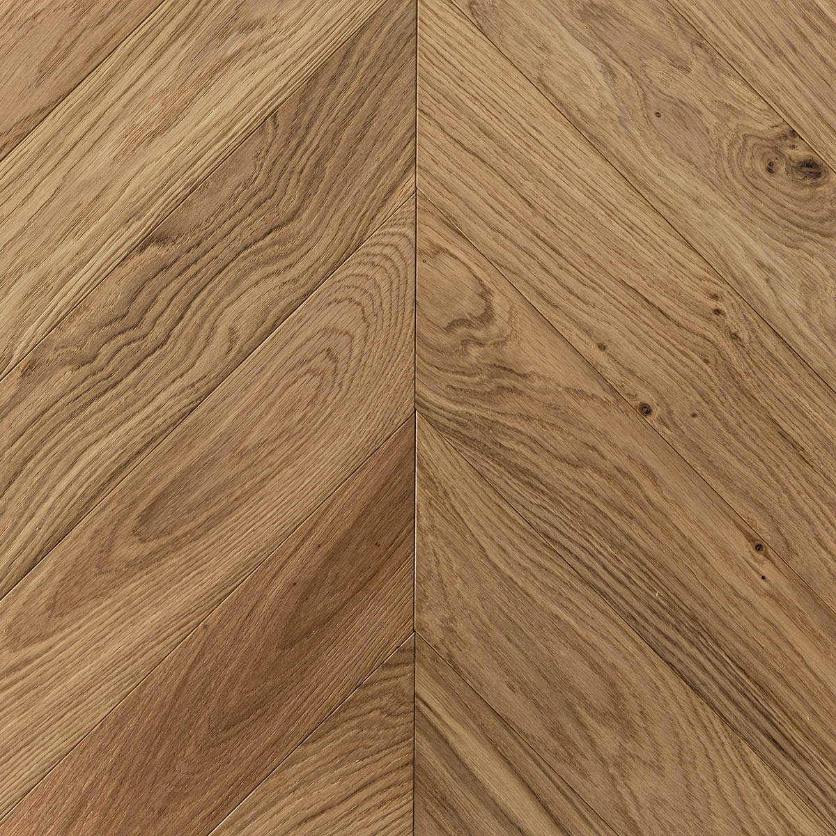 Natural-grade European oak floor finished with an unfinished look