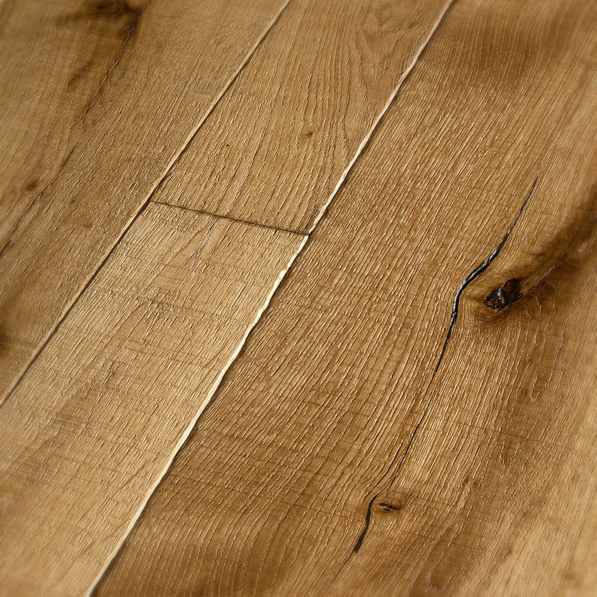 Golden traditional distressed engineered oak wood flooring