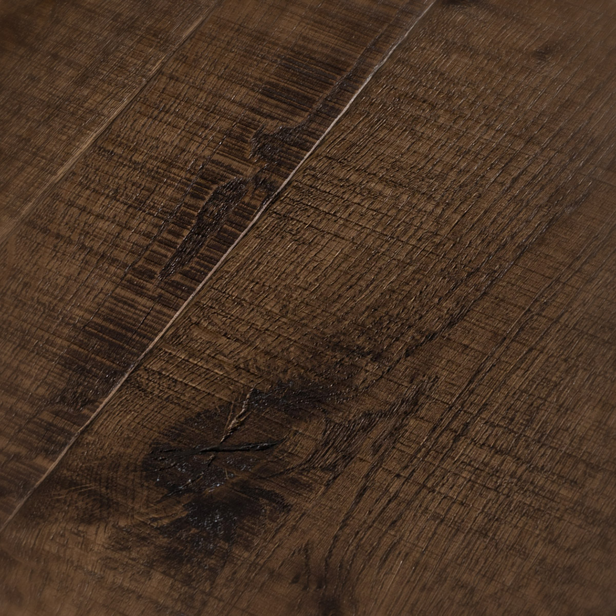 Chocolate brown oak mixed-width engineered wood flooring