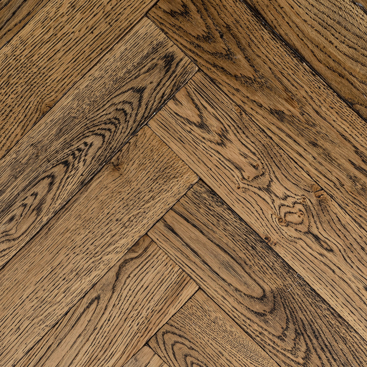 odell - Solid Oak Polished Herringbone Floor