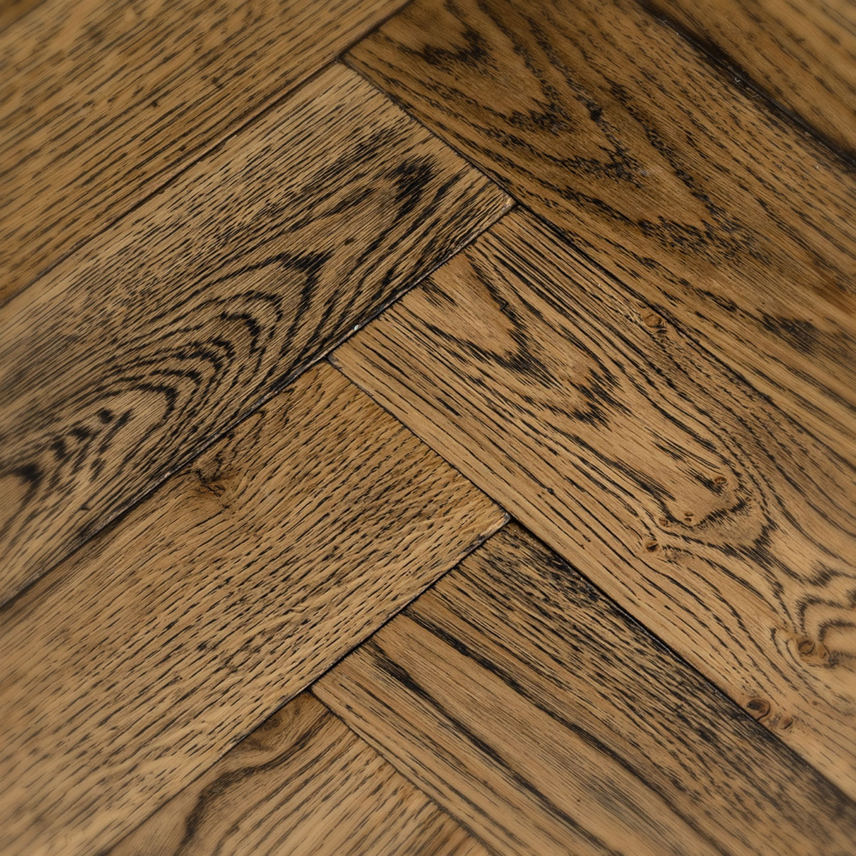 odell - Solid Oak Polished Herringbone Floor