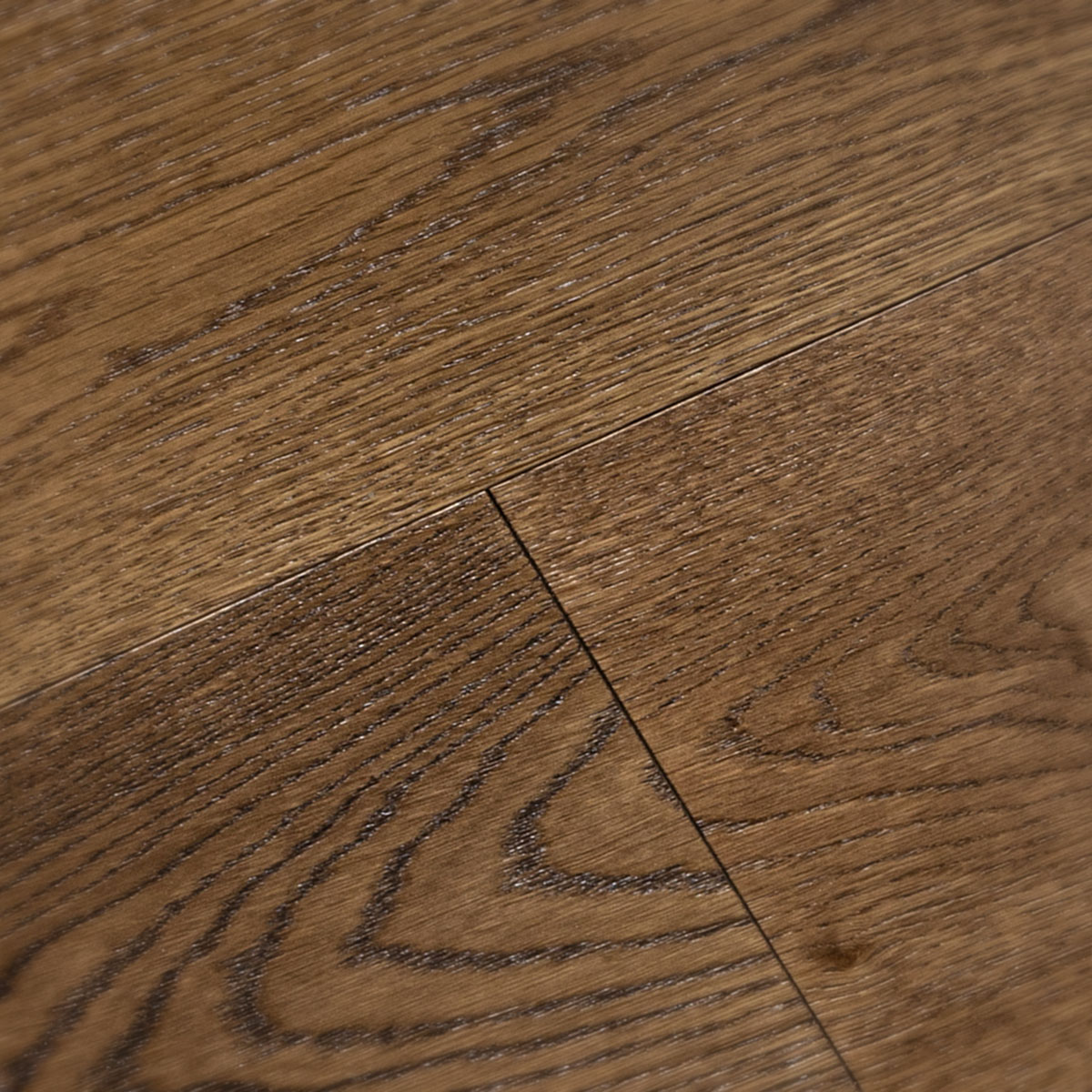 Natural-grade European oak floor finished with a walnut stain