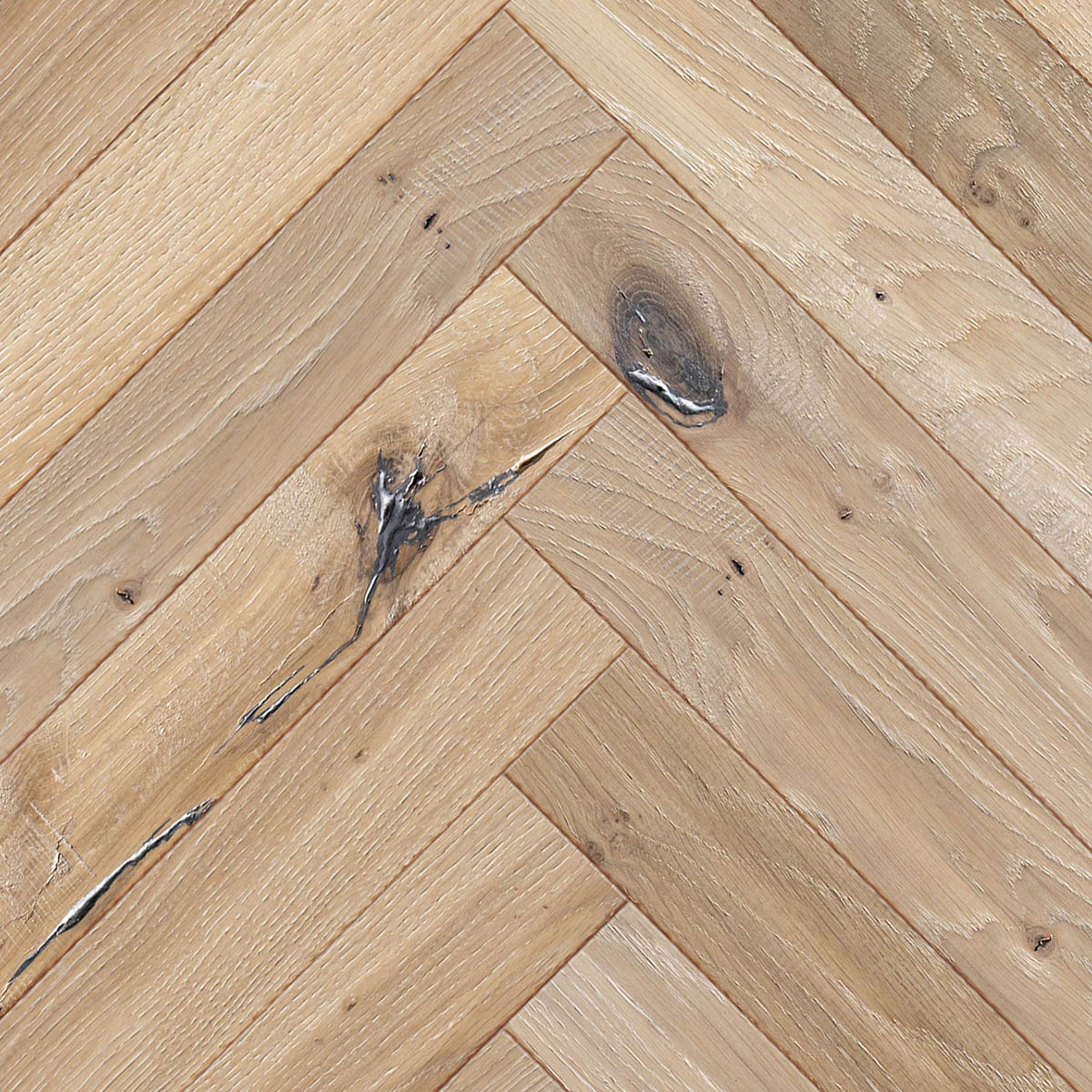 Hazelhead Herringbone - Tumbled Rustic-Grade European Oak Floor