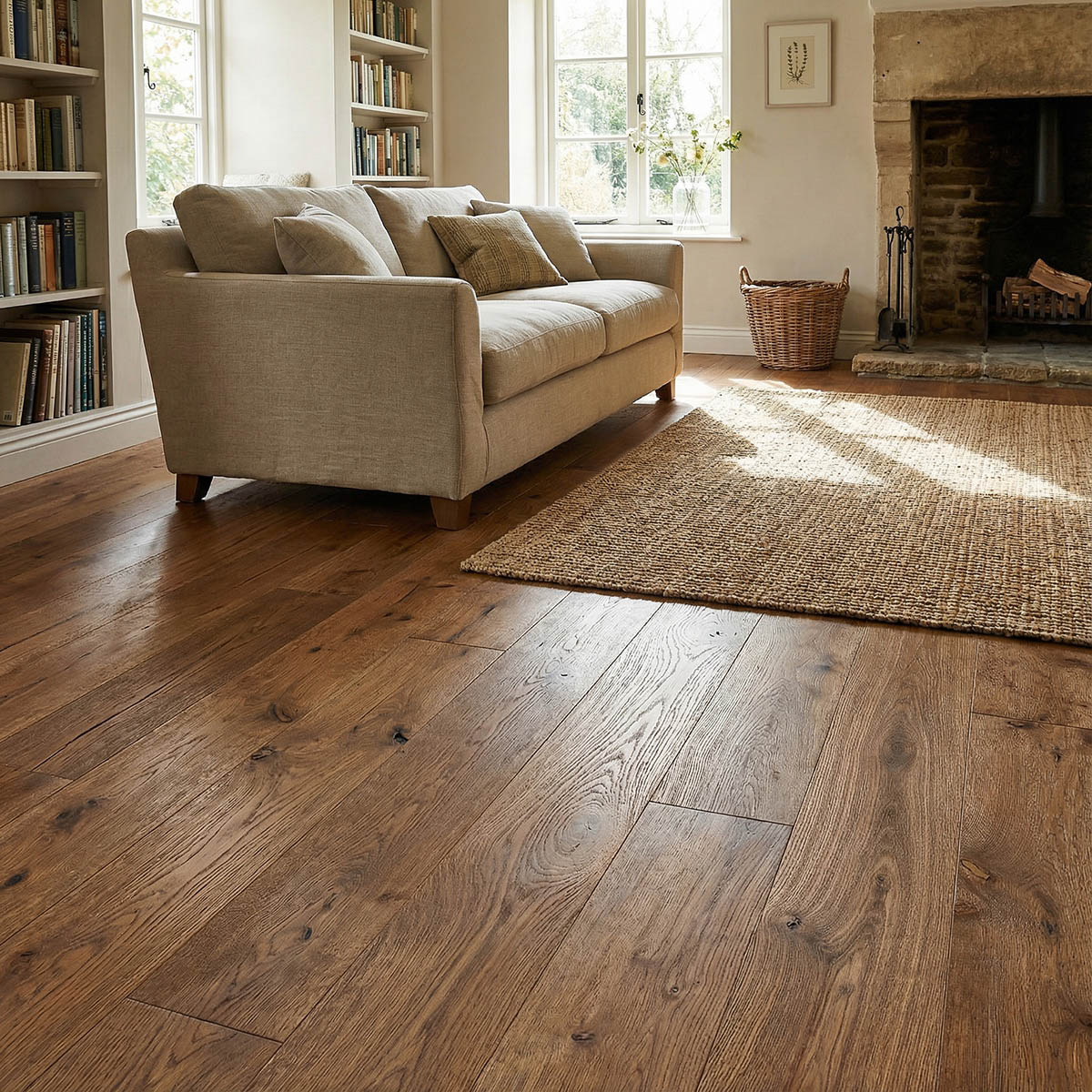 Rustic grade oak floor from The Essential Collection.