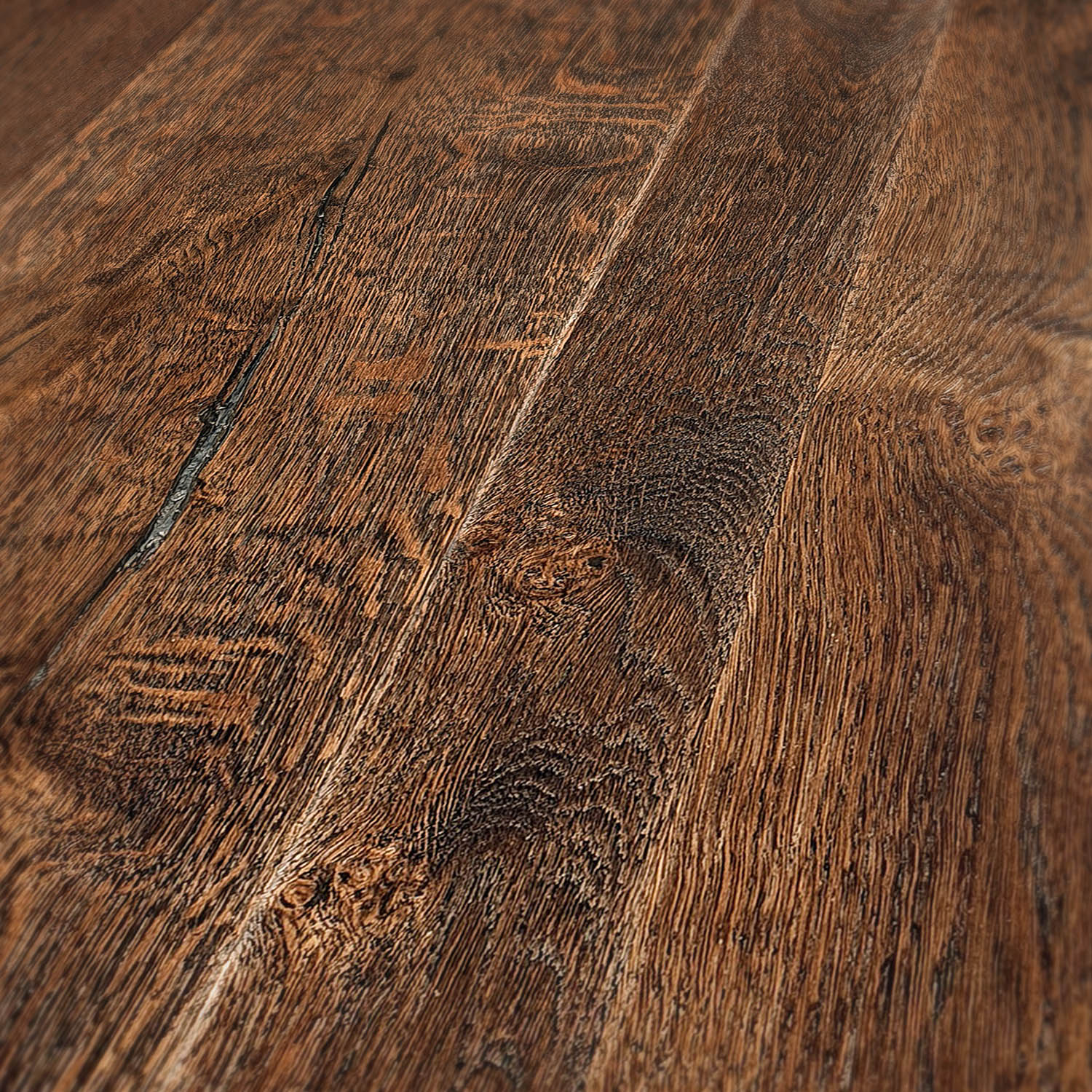 Foley Street - Mixed Width Rustic-Grade Cobbled Edged Oak