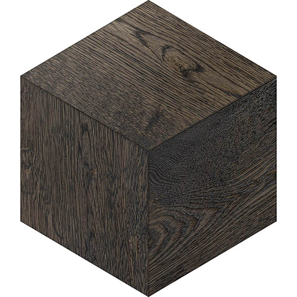 Dark geometric diamond-shaped parquet wood floor made from European engineered oak