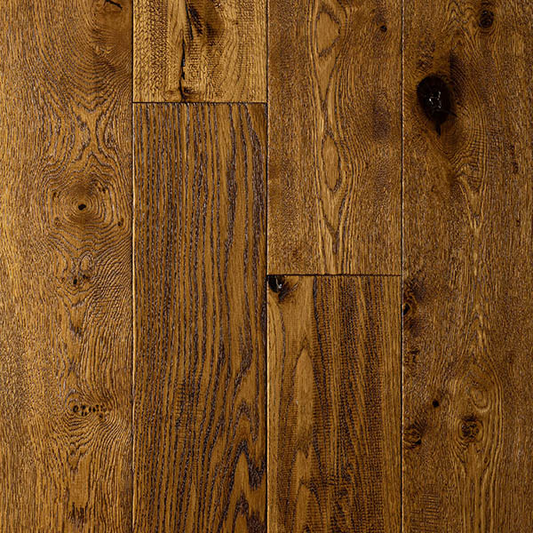 Honey coloured plank wood floor made from rustic grade engineered oak