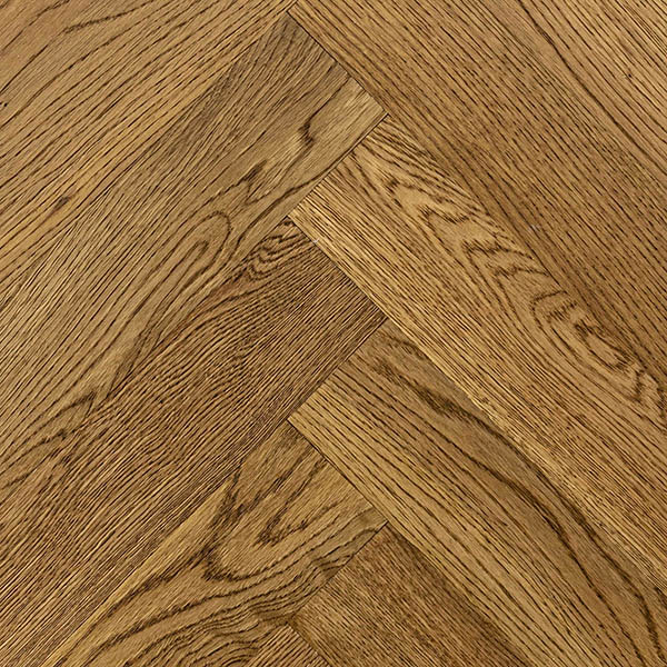 Medium colour herringbone wood floor with square edges