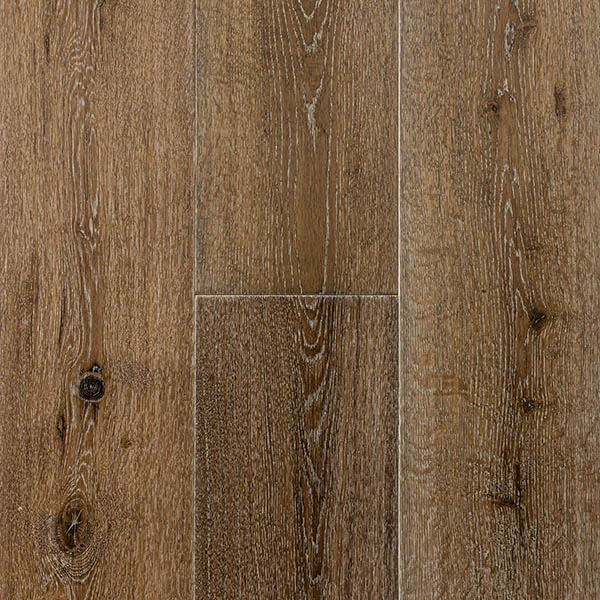 Lightly brushed engineered plank wood floor with lime washed grain