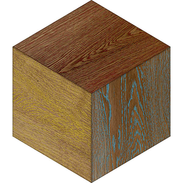 Colourful geometric diamond-shaped parquet wood floor