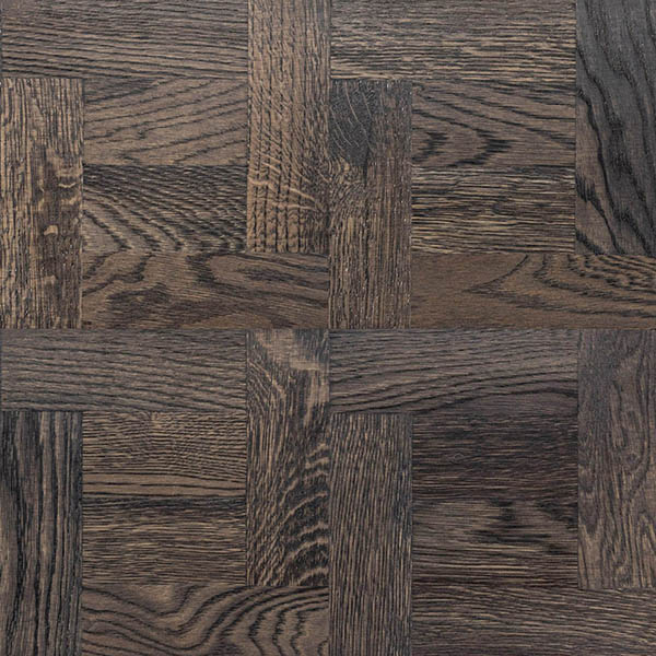 Dark geometric wood flooring with an oiled finish