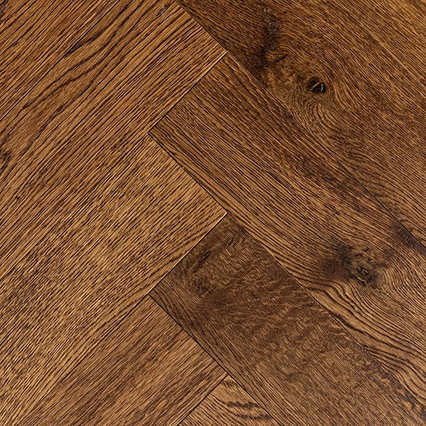 Natural grade engineered herringbone floor with tongue and groove and micro bevelled profile
