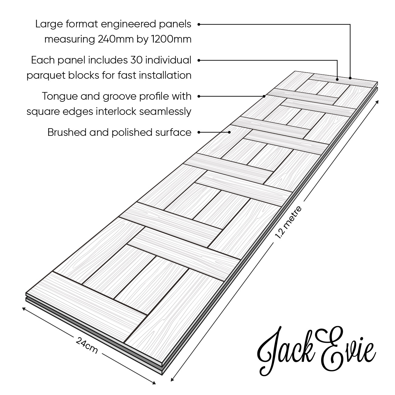 Geometric Engineered Wood Floor Diagram