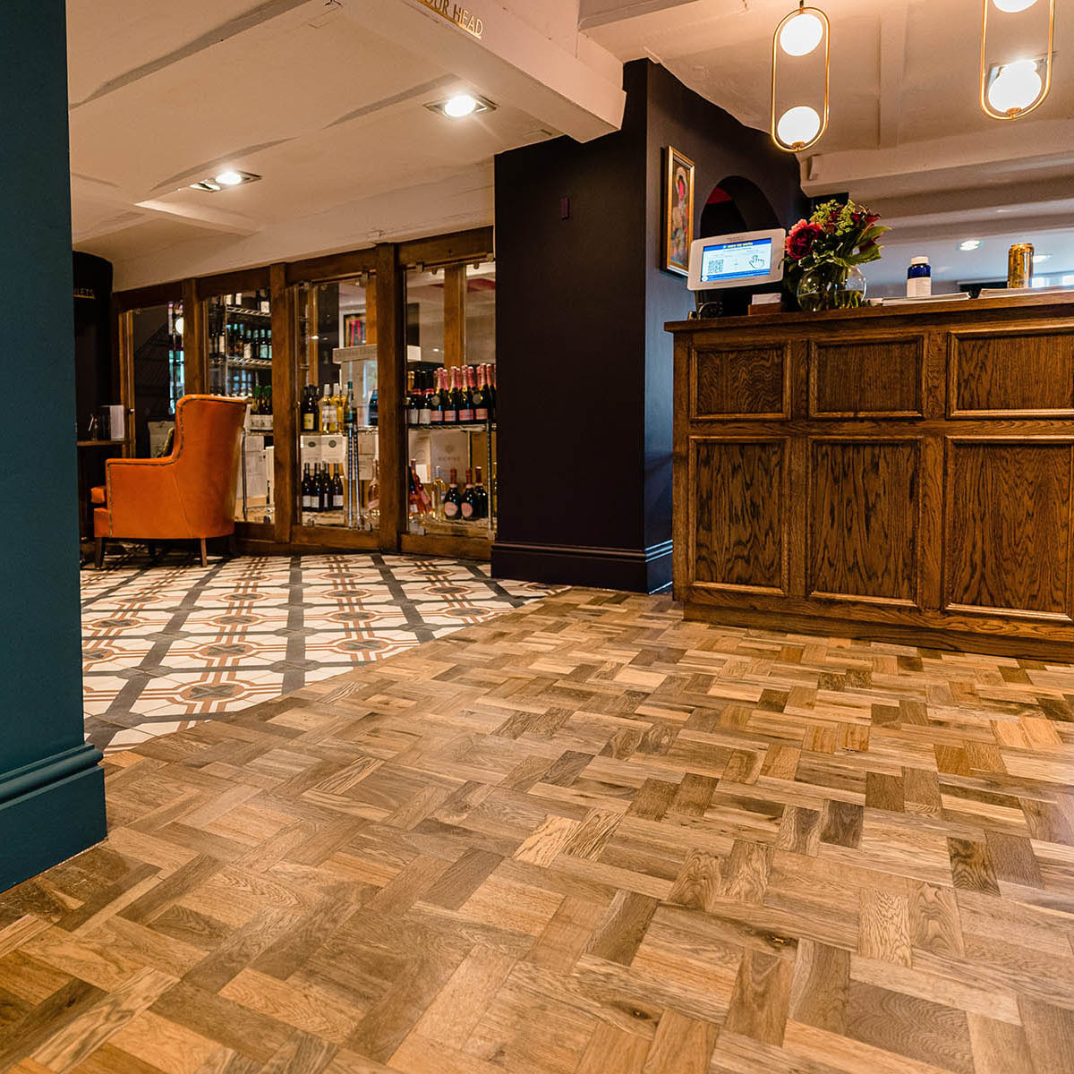 Bespoke geoemtric wood flooring designed and engineered by JackEvie