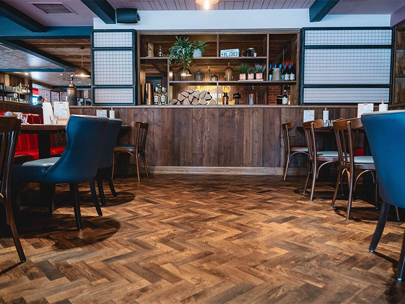 Rustic Herringbone Wood Flooring Project