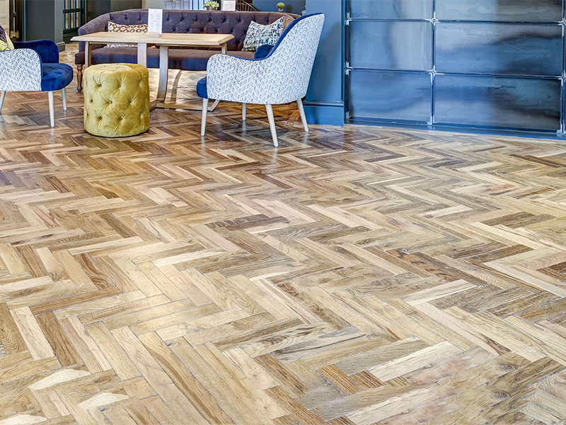 Solid Oak Herringbone Wood Flooring Project