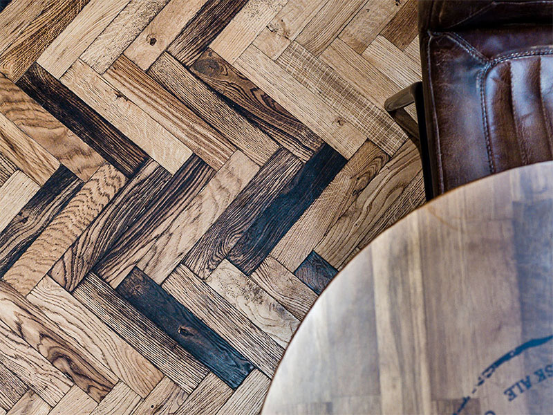 Solid Oak Herringbone Wood Flooring Project