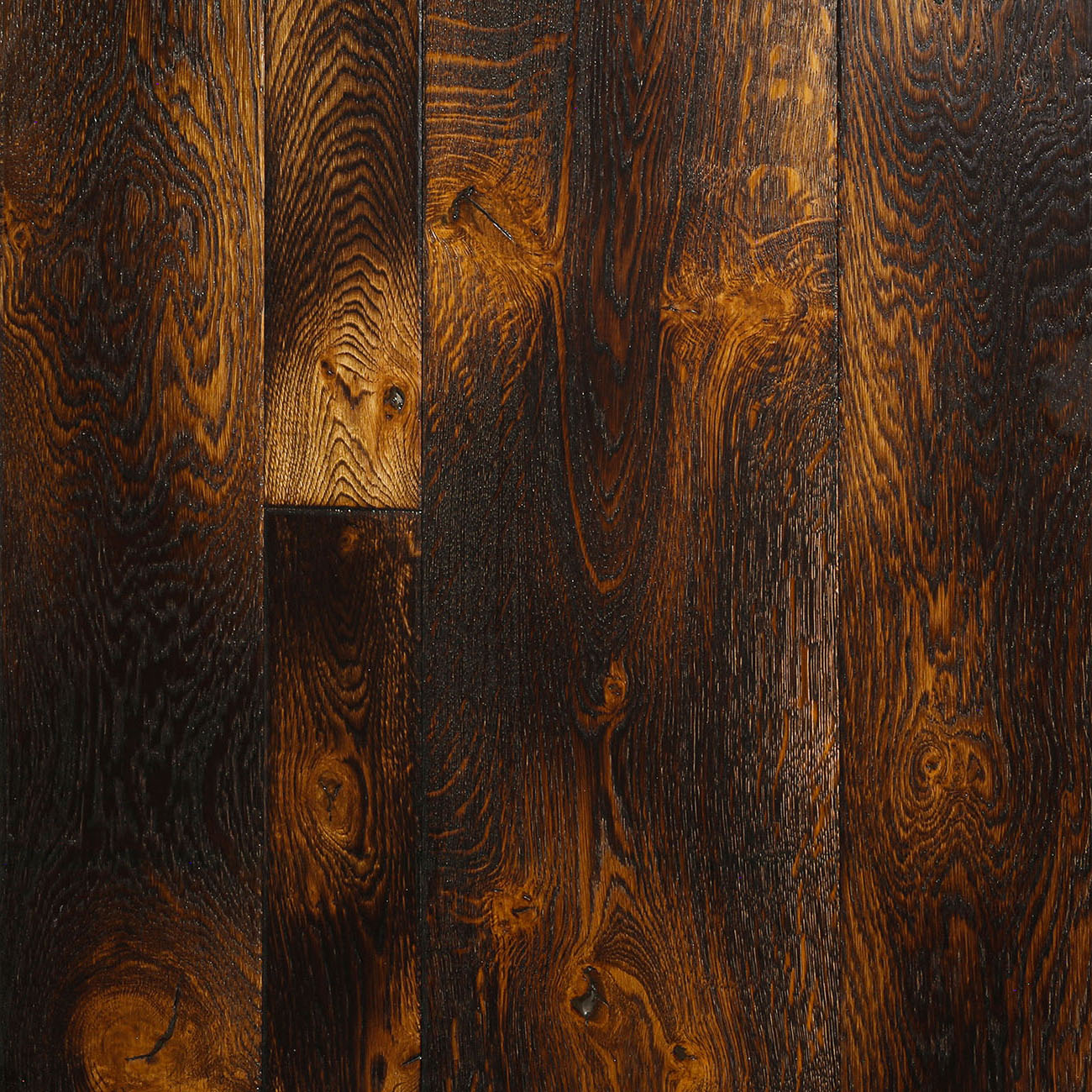 Alium Road flamed oak flooring with torched finish